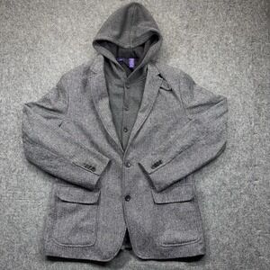 American Rag CIE 1984 Men's L Wool Blend Hooded Coat Gray/Black 3-in-1